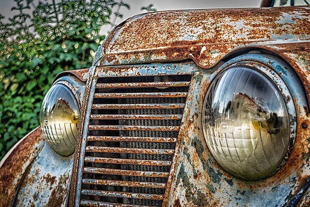 zrezivělé auto